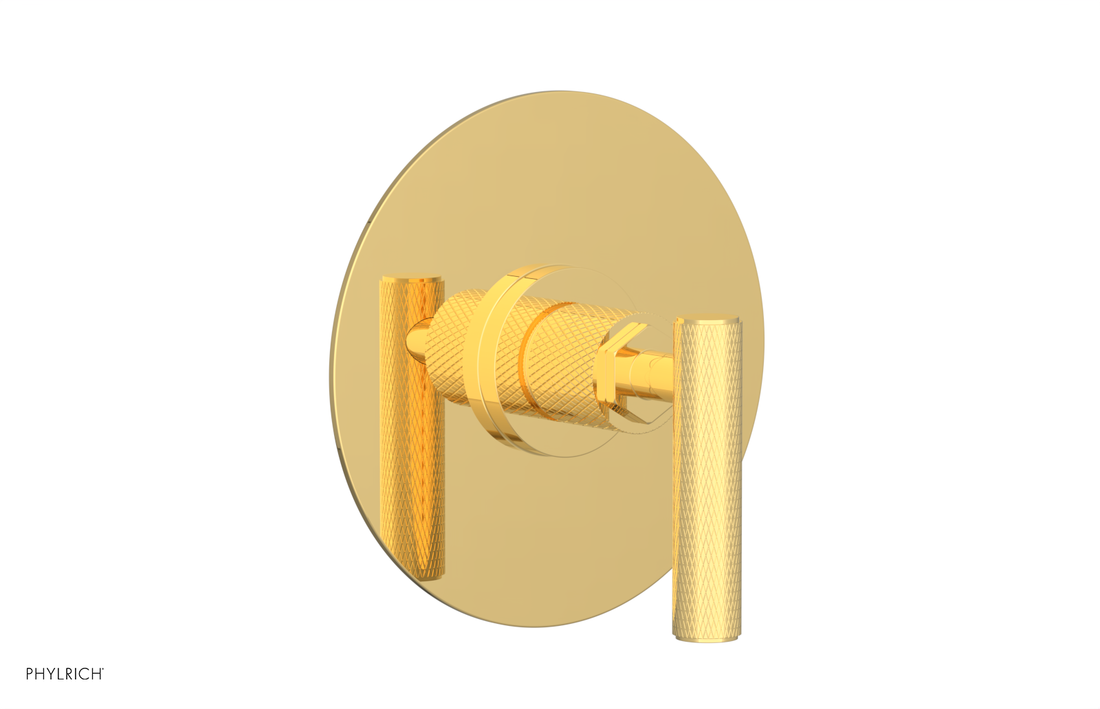 Phylrich Dustrie Knurled Thermostatic or Pressure Balance Shower Plate and Handle Trim