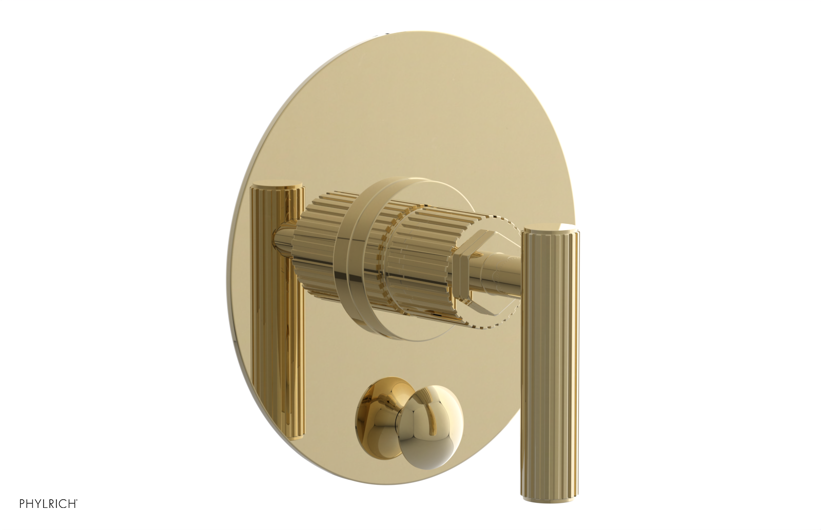 Phylrich Dustrie Grooved Pressure Balance Shower Plate with Diverter and Lever Handle Trim Set