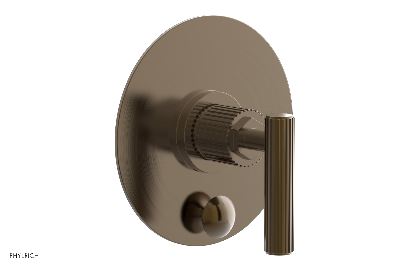 Phylrich Dustrie Grooved Pressure Balance Shower Plate with Diverter and Lever Handle Trim Set