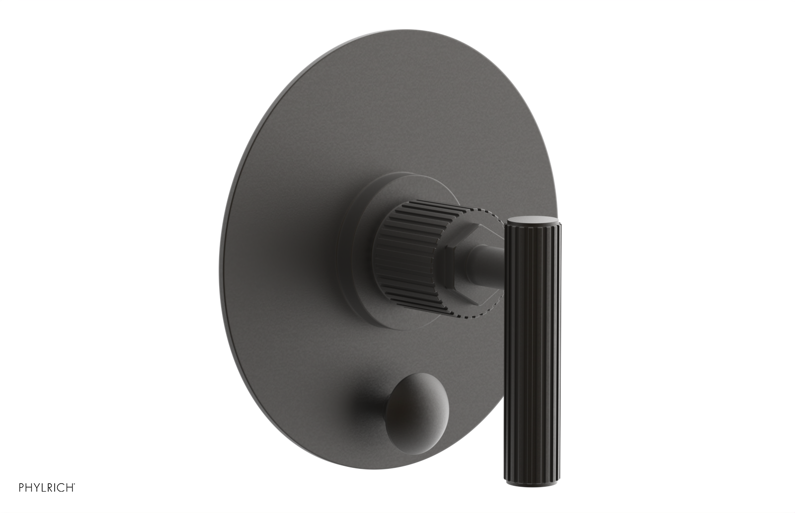 Phylrich Dustrie Grooved Pressure Balance Shower Plate with Diverter and Lever Handle Trim Set