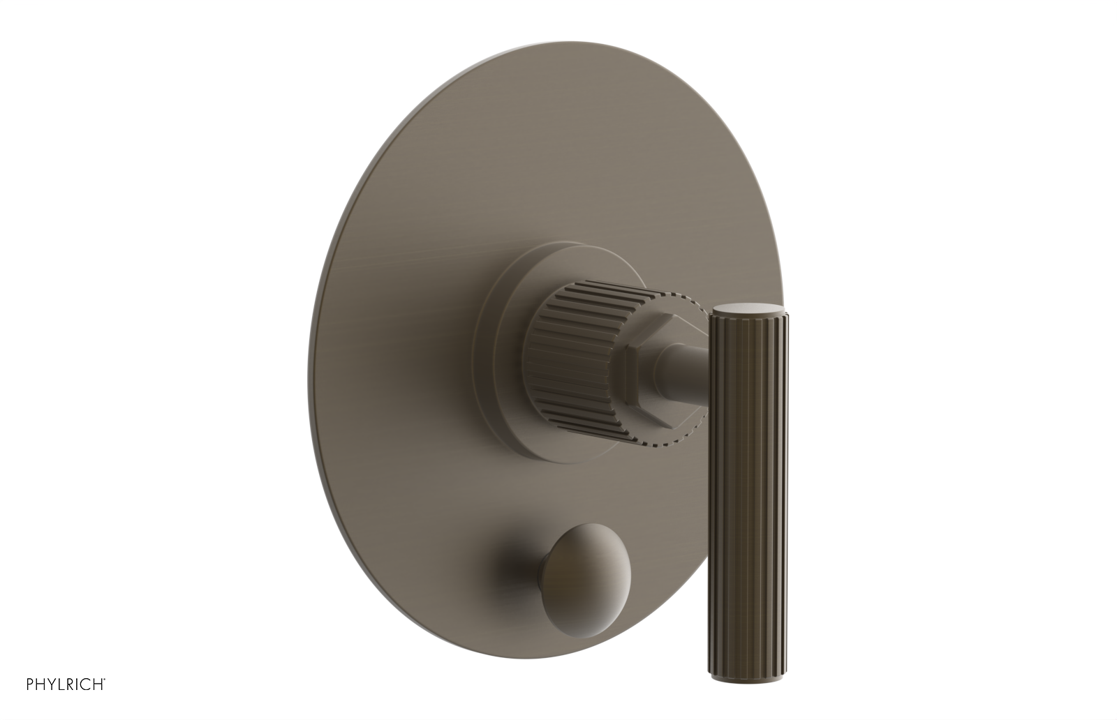 Phylrich Dustrie Grooved Pressure Balance Shower Plate with Diverter and Lever Handle Trim Set