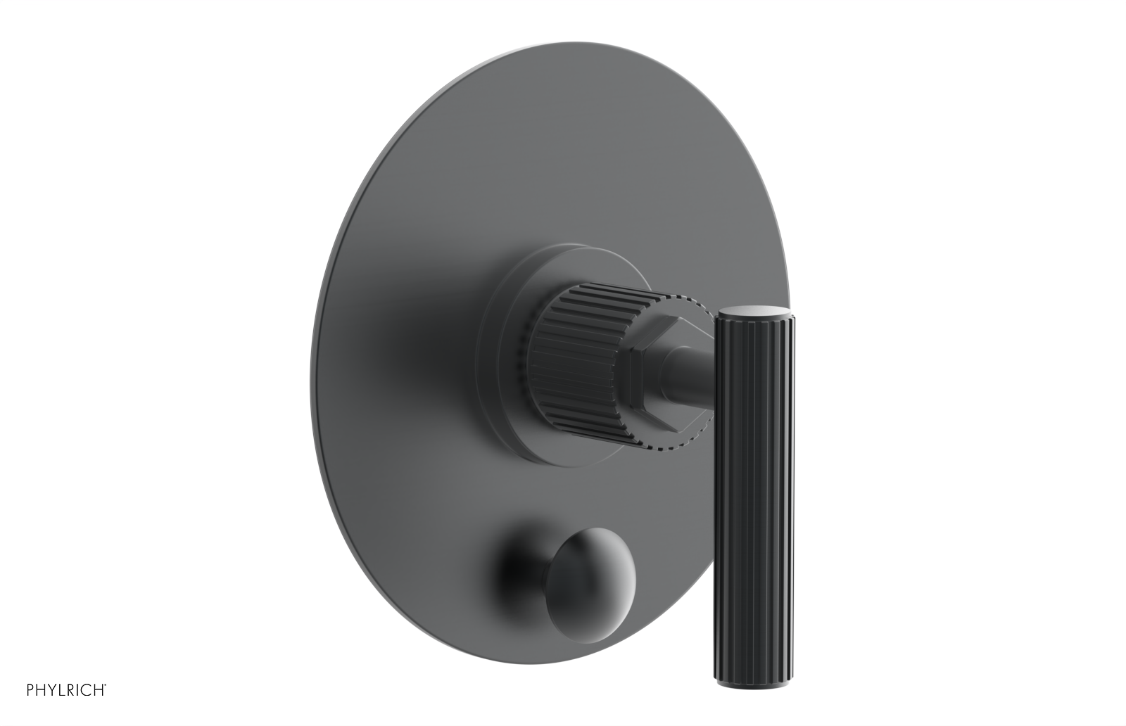 Phylrich Dustrie Grooved Pressure Balance Shower Plate with Diverter and Lever Handle Trim Set