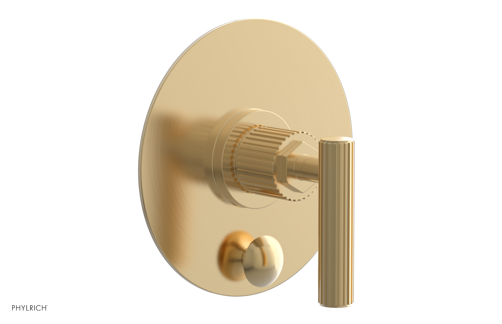 Phylrich Dustrie Grooved Pressure Balance Shower Plate with Diverter and Lever Handle Trim Set