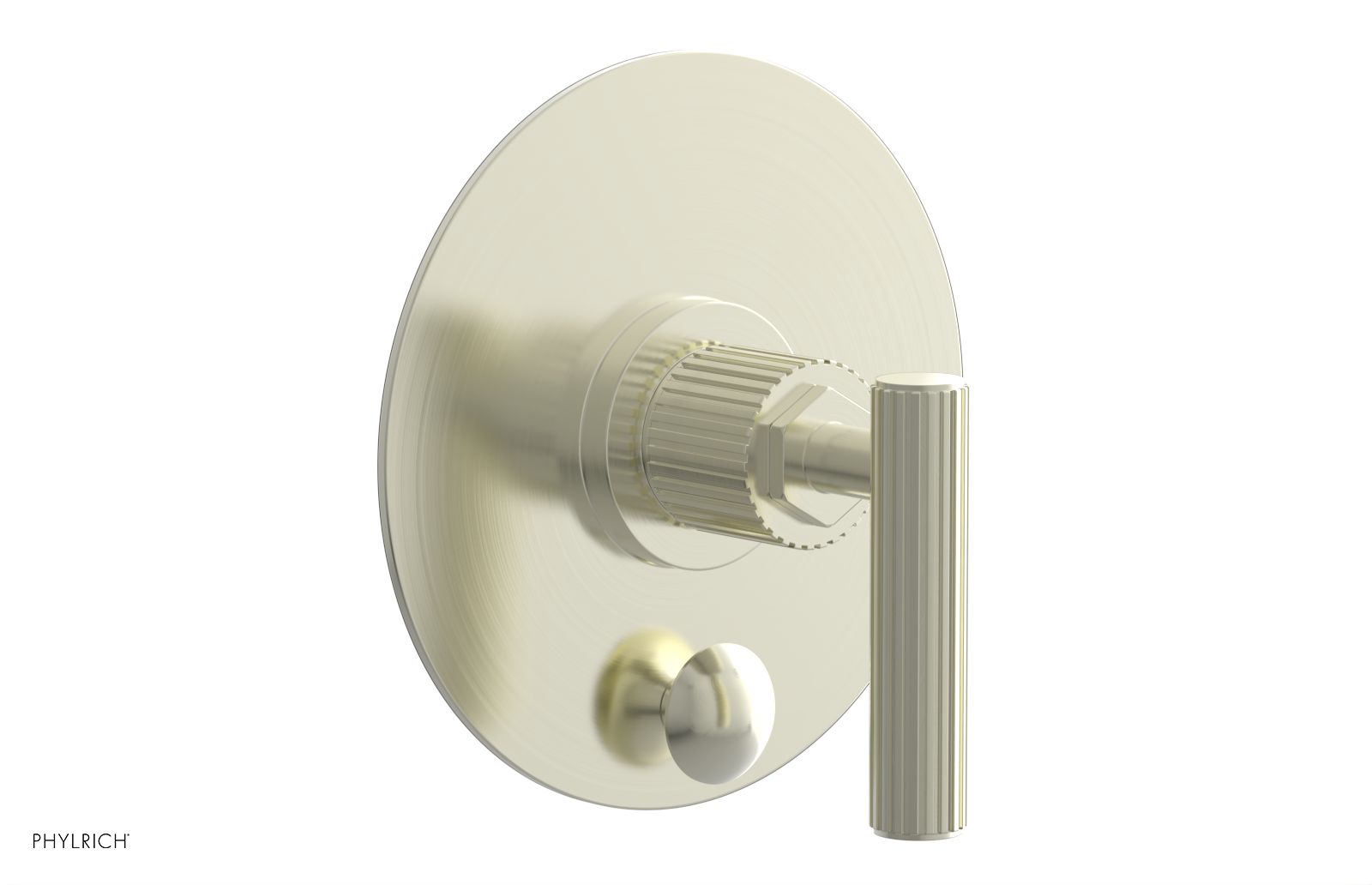 Phylrich Dustrie Grooved Pressure Balance Shower Plate with Diverter and Lever Handle Trim Set