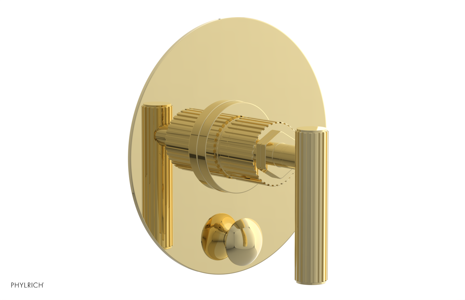 Phylrich Dustrie Grooved Pressure Balance Shower Plate with Diverter and Lever Handle Trim Set