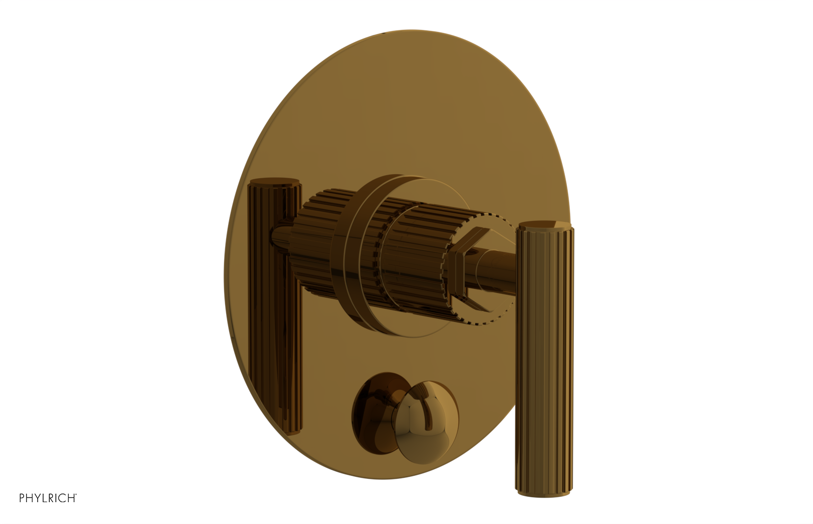 Phylrich Dustrie Grooved Pressure Balance Shower Plate with Diverter and Lever Handle Trim Set