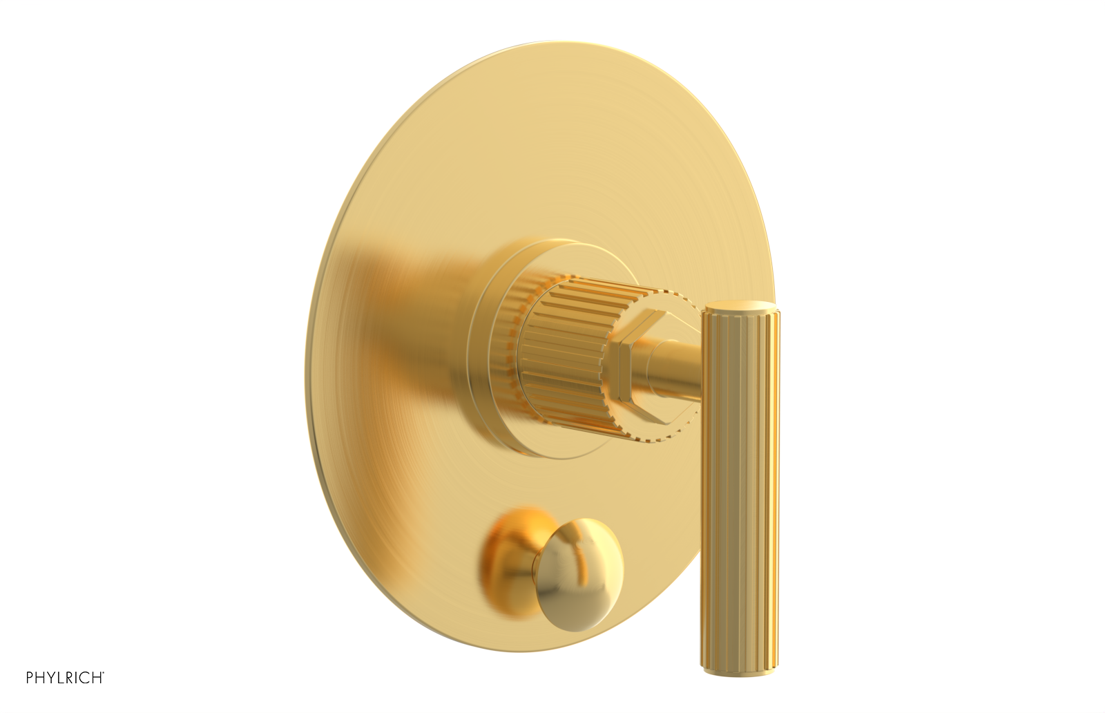 Phylrich Dustrie Grooved Pressure Balance Shower Plate with Diverter and Lever Handle Trim Set