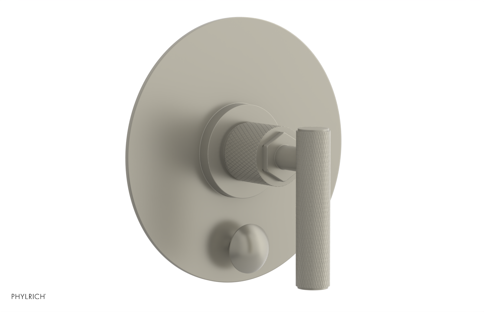 Phylrich Dustrie Knurled Pressure Balance Shower Plate with Diverter and Lever Handle Trim Set