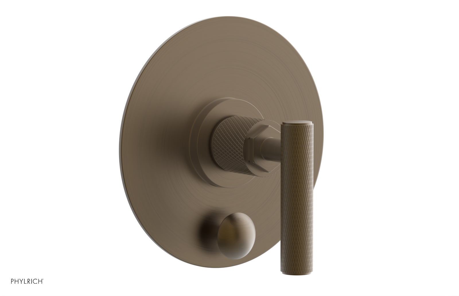 Phylrich Dustrie Knurled Pressure Balance Shower Plate with Diverter and Lever Handle Trim Set
