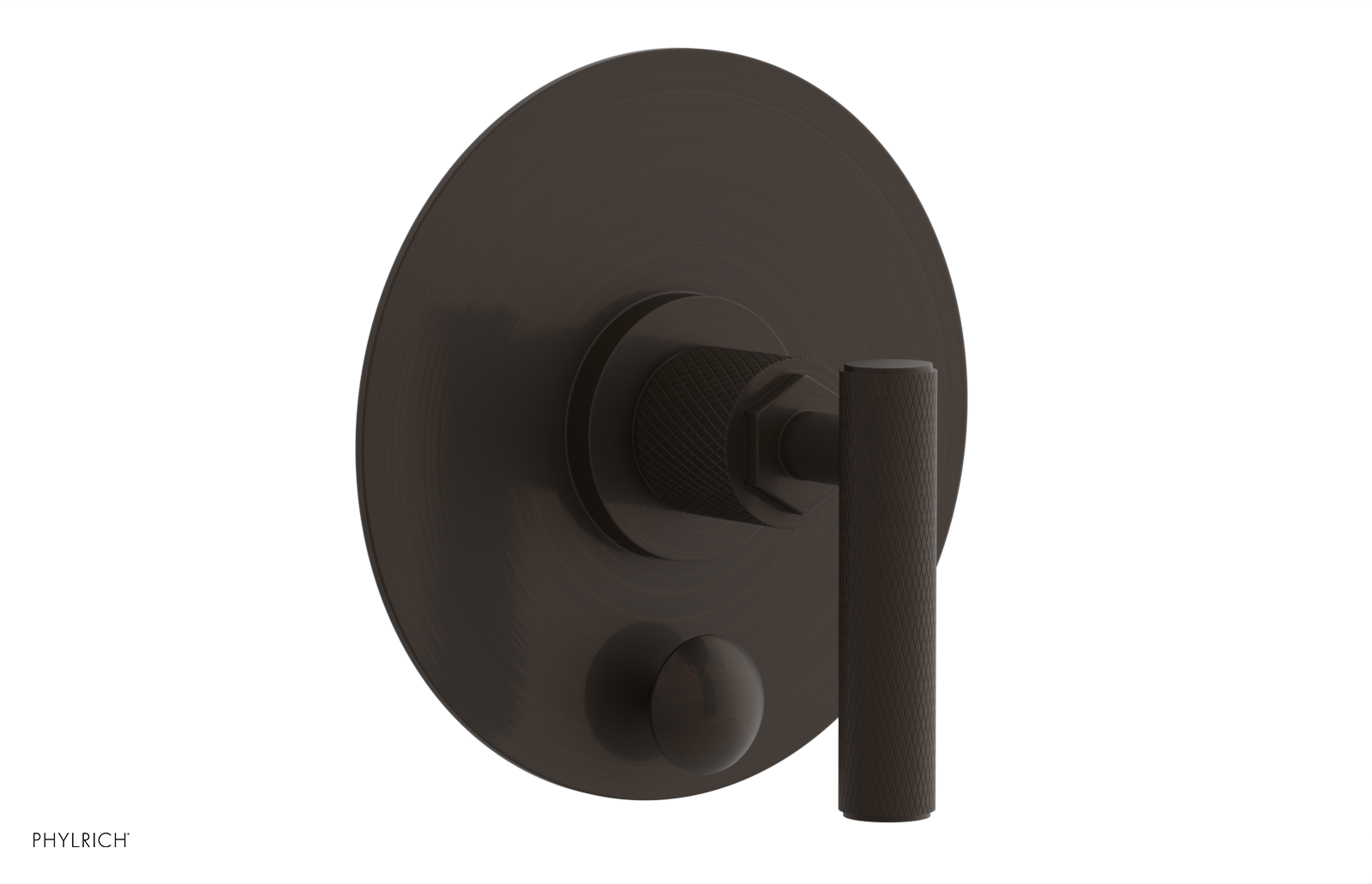 Phylrich Dustrie Knurled Pressure Balance Shower Plate with Diverter and Lever Handle Trim Set