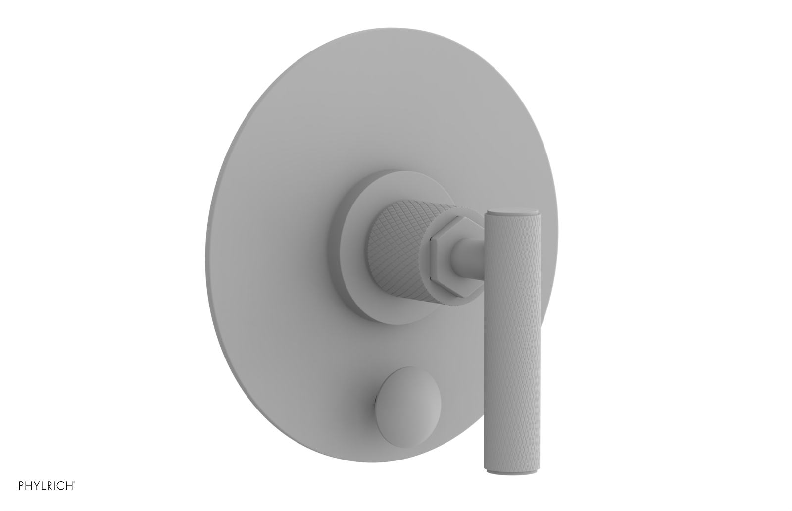 Phylrich Dustrie Knurled Pressure Balance Shower Plate with Diverter and Lever Handle Trim Set