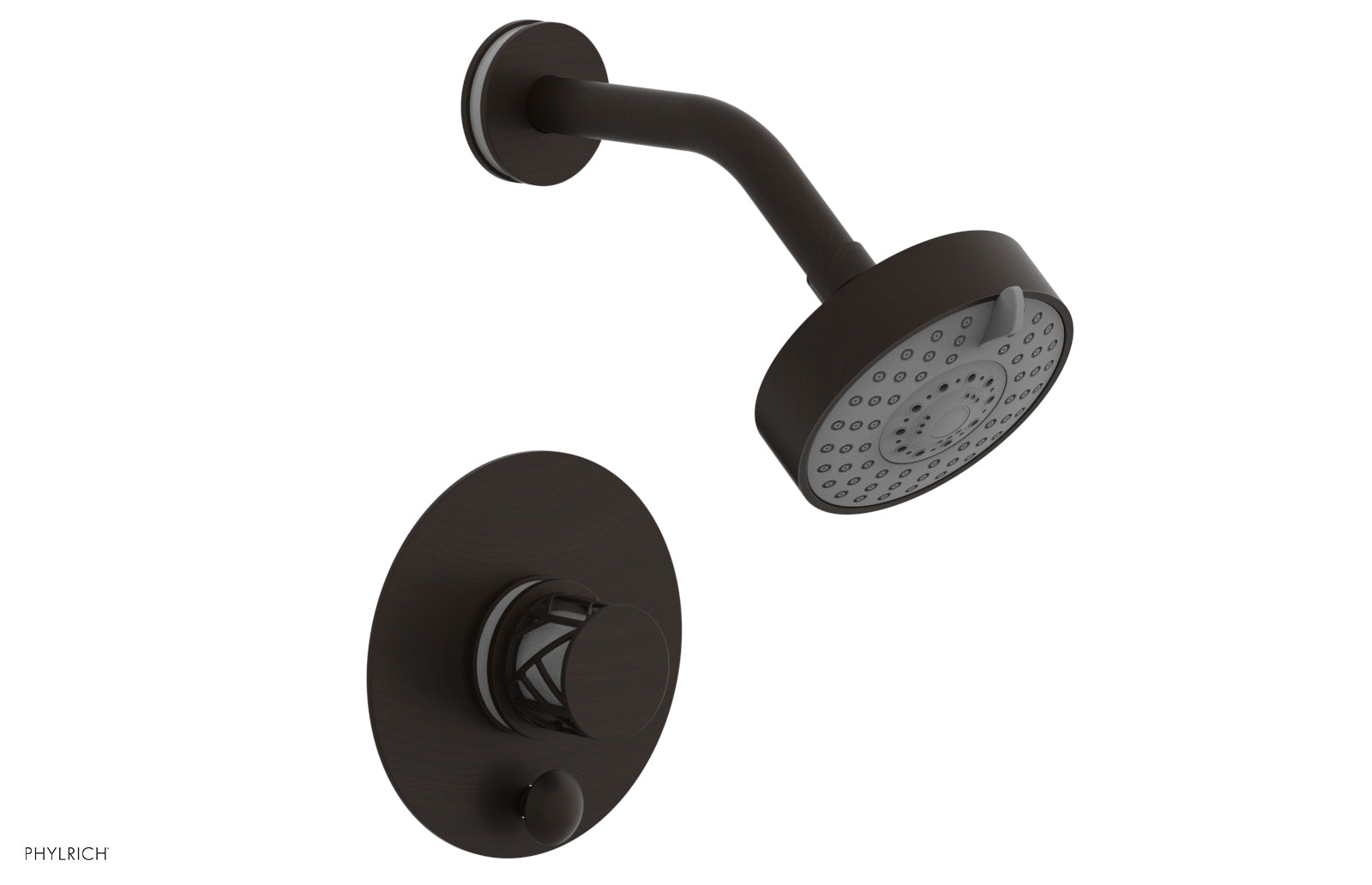 Phylrich JOLIE Pressure Balance Shower and Diverter Set (Less Spout), Round Handle with "White" Accents