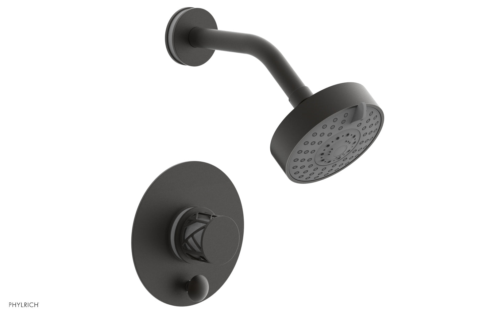 Phylrich JOLIE Pressure Balance Shower and Diverter Set (Less Spout), Round Handle with "White" Accents