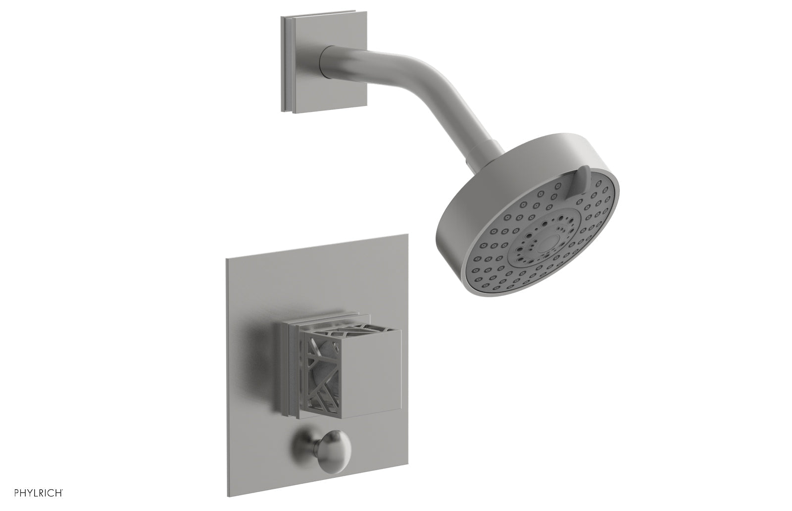 Phylrich JOLIE Pressure Balance Shower and Diverter Set (Less Spout), Square Handle with "White" Accents