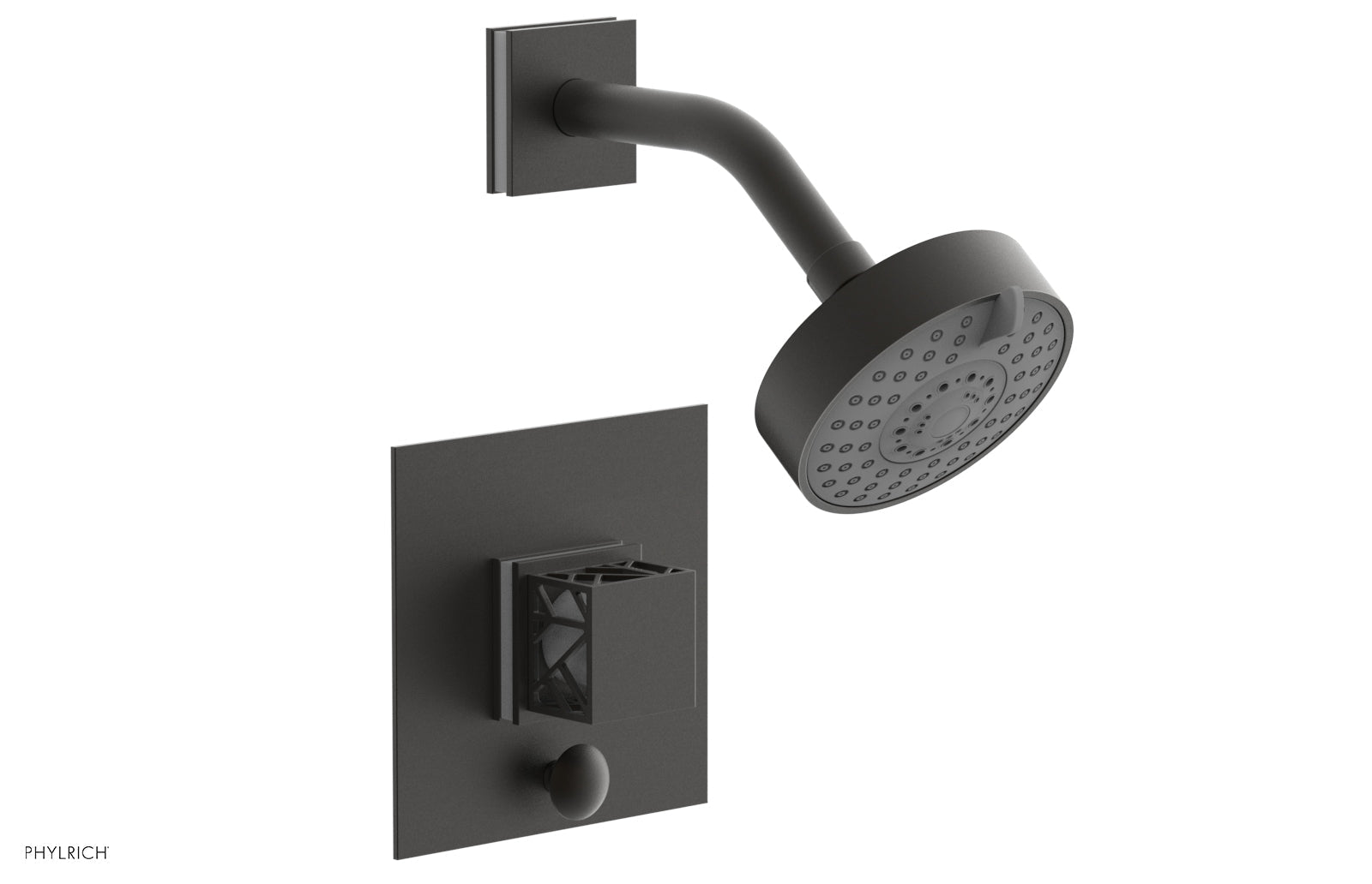 Phylrich JOLIE Pressure Balance Shower and Diverter Set (Less Spout), Square Handle with "White" Accents