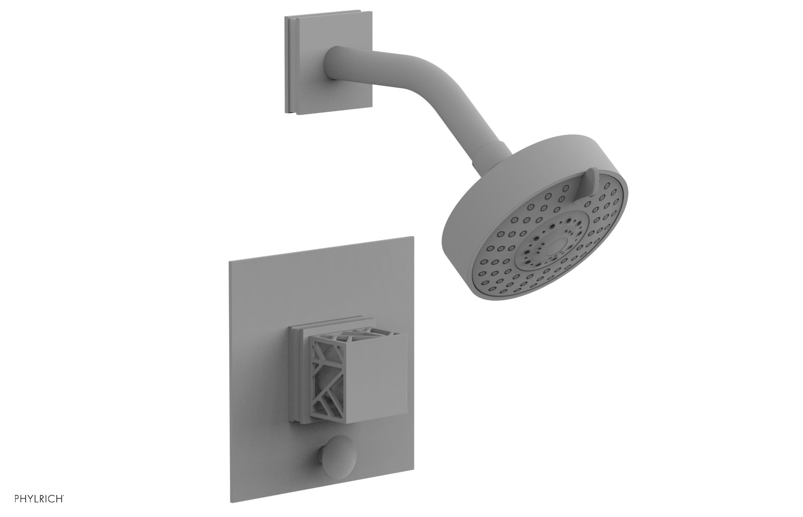 Phylrich JOLIE Pressure Balance Shower and Diverter Set (Less Spout), Square Handle with "White" Accents