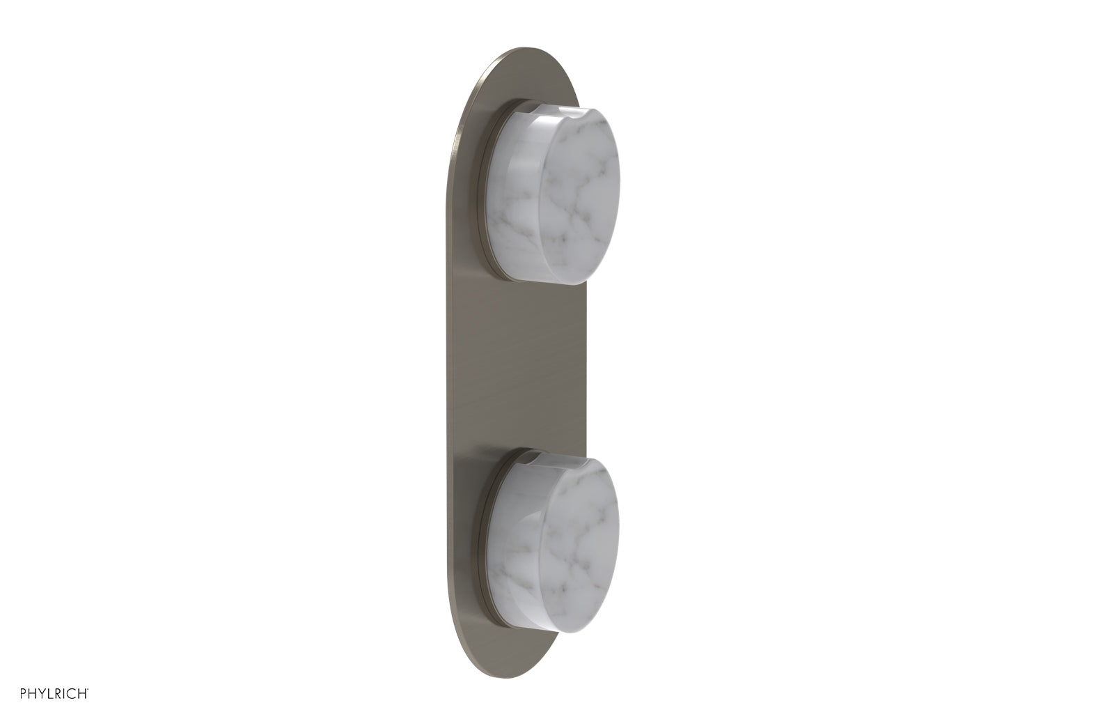 Phylrich CIRC Thermostatic Valve with Volume Control or Diverter - White Marble Handle