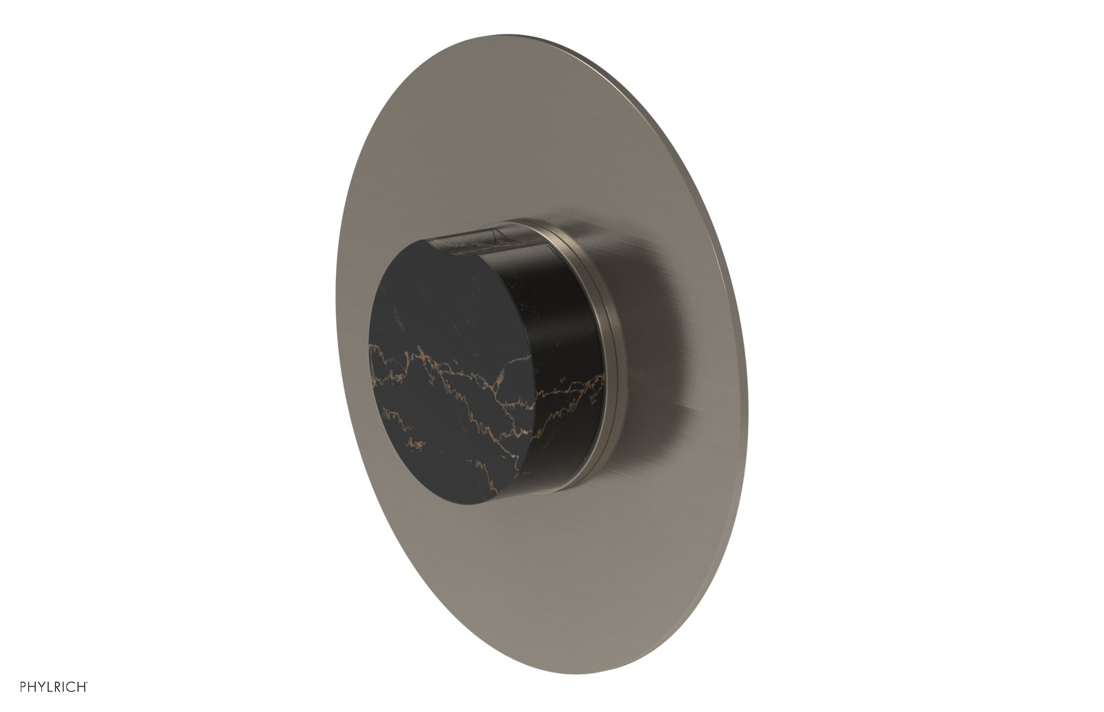 Phylrich CIRC Thermostatic Shower Trim, Black Marble Handle