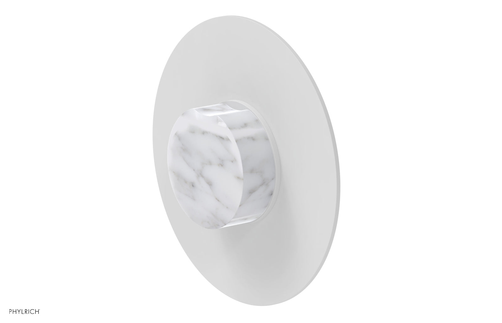Phylrich CIRC Thermostatic Shower Trim, White Marble Handle