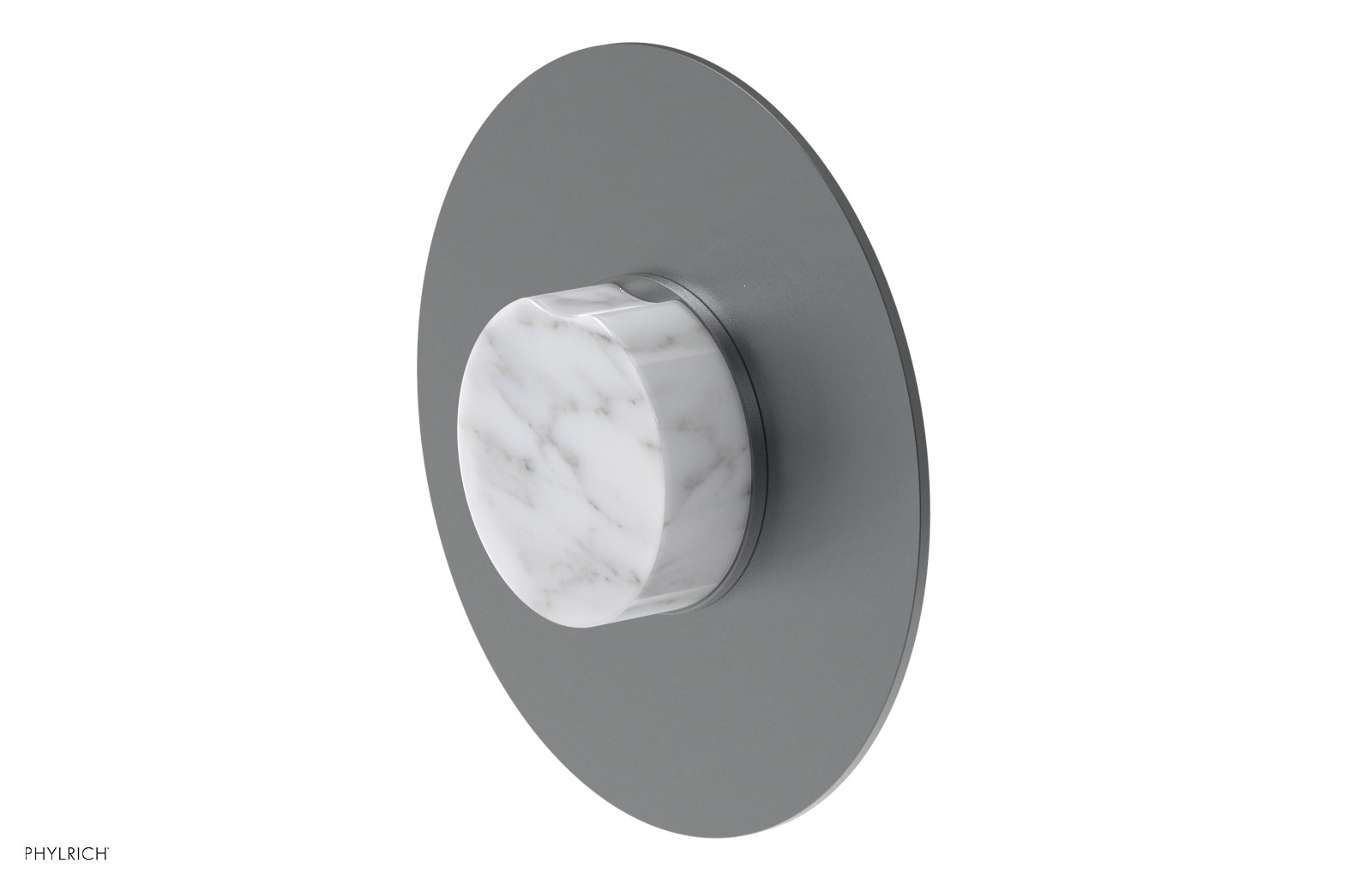 Phylrich CIRC Pressure Balance Shower Plate & White Marble Handle Trim