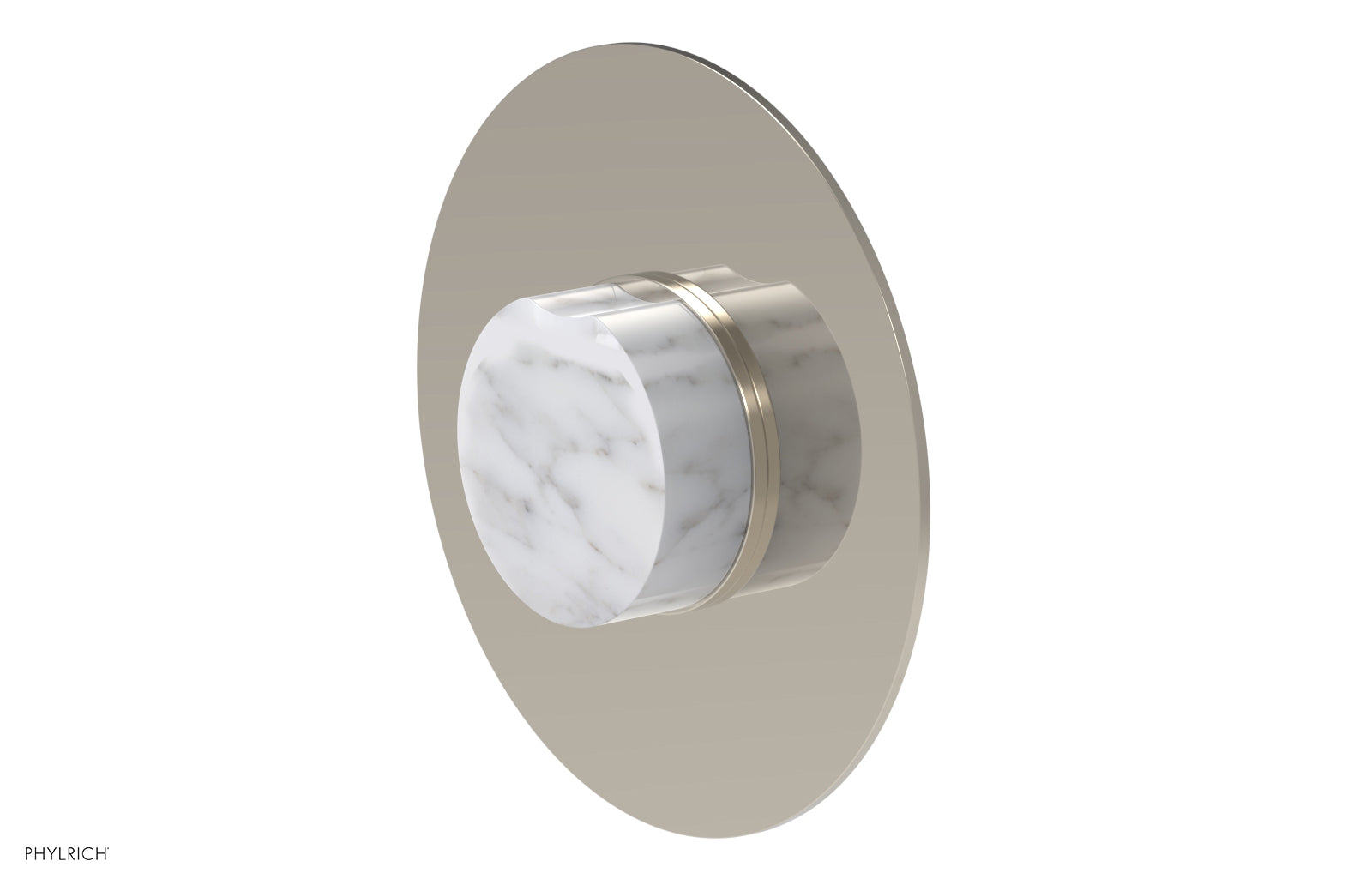 Phylrich CIRC Thermostatic Shower Trim, White Marble Handle