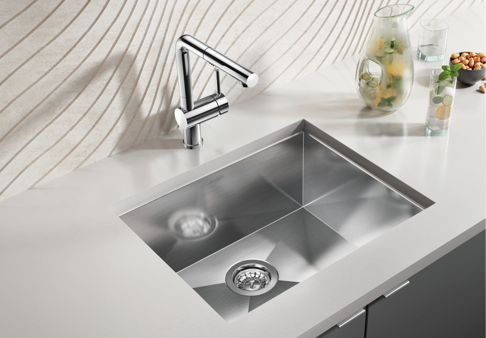 satin polish stainless steel sink