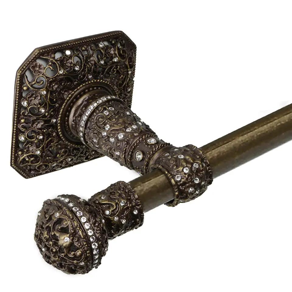 antique brass towel holder