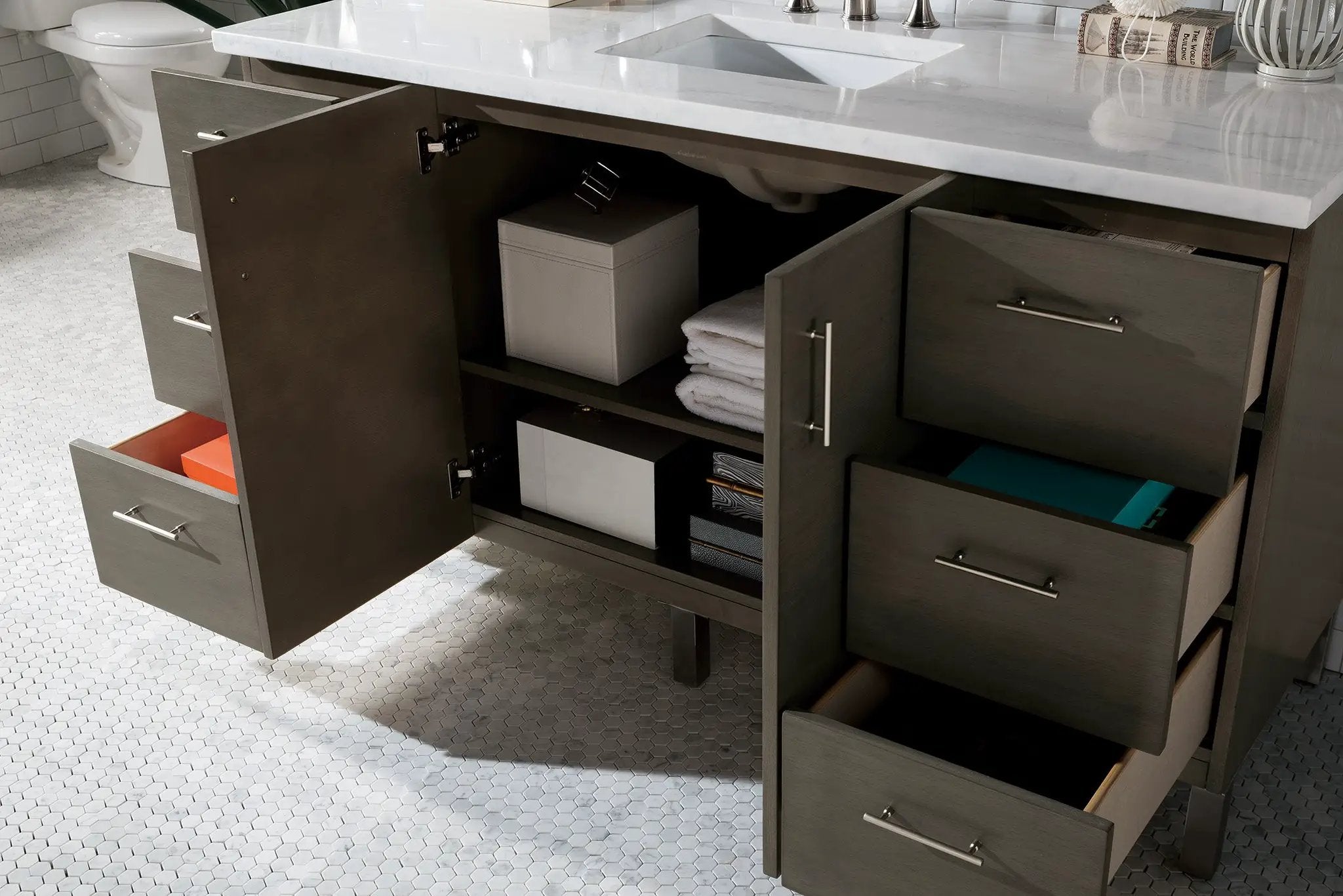 silver oak vanity