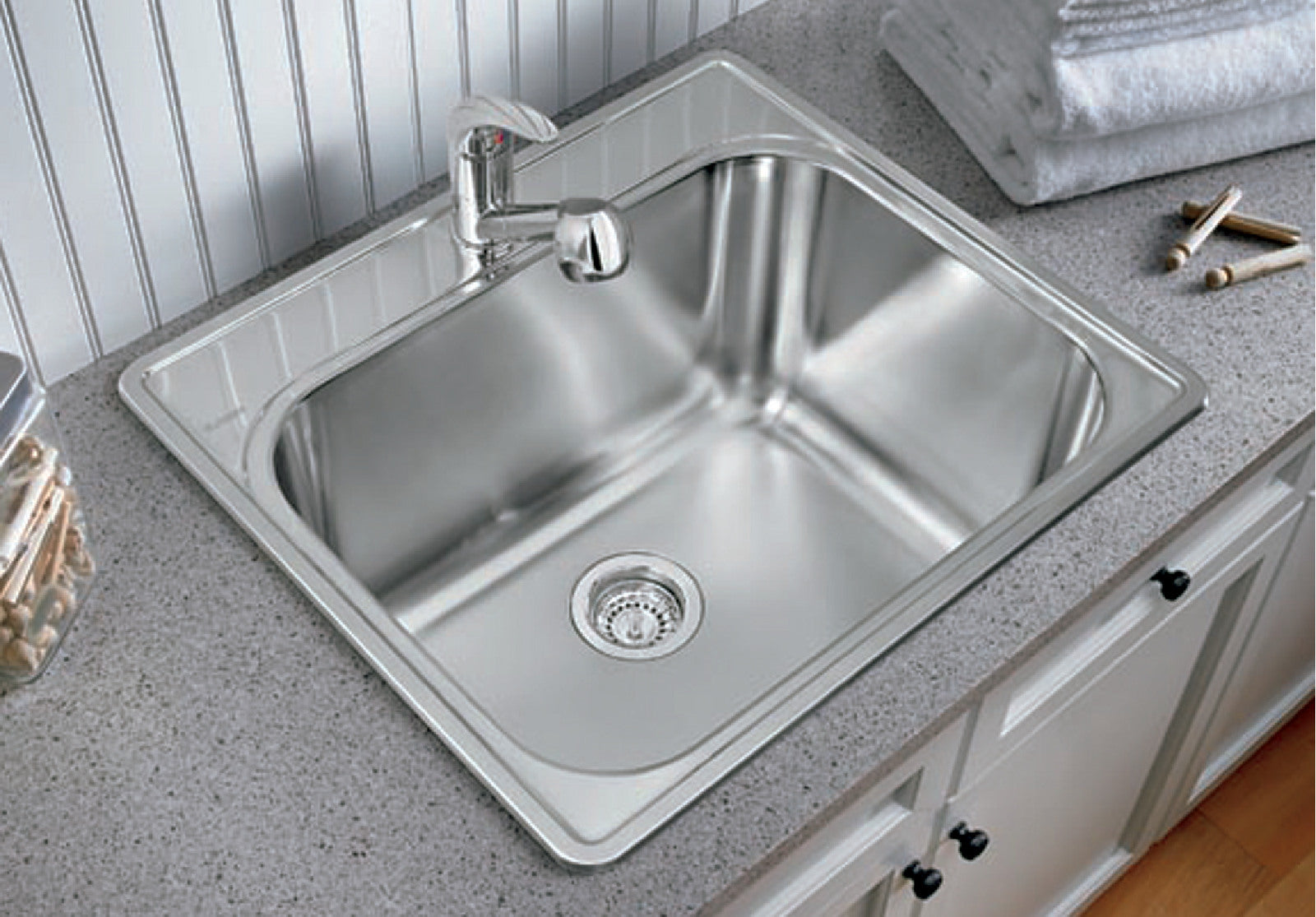 satin brushed stainless steel sink