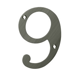 Deltana 6" Solid Brass Number 9