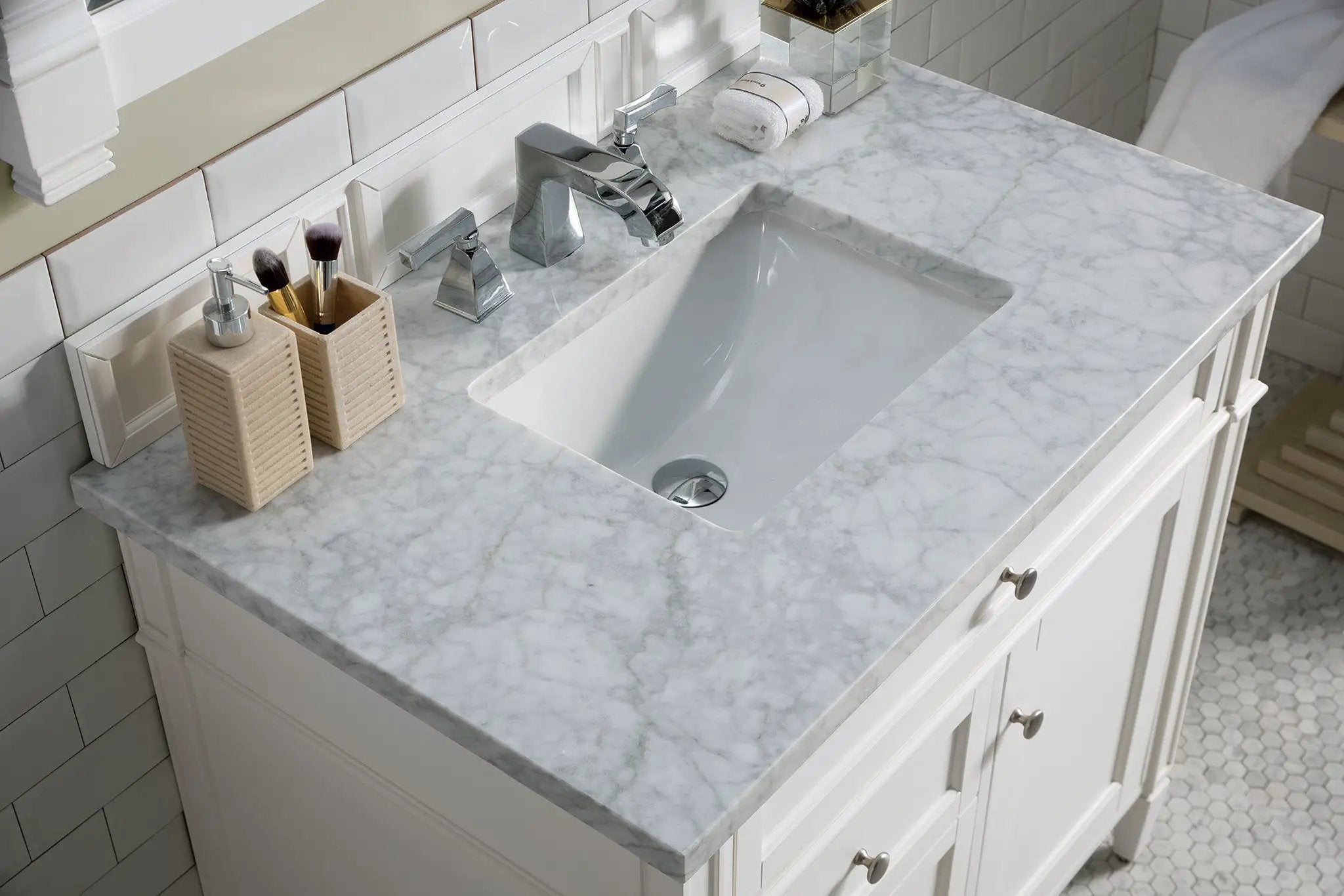 bright white vanity