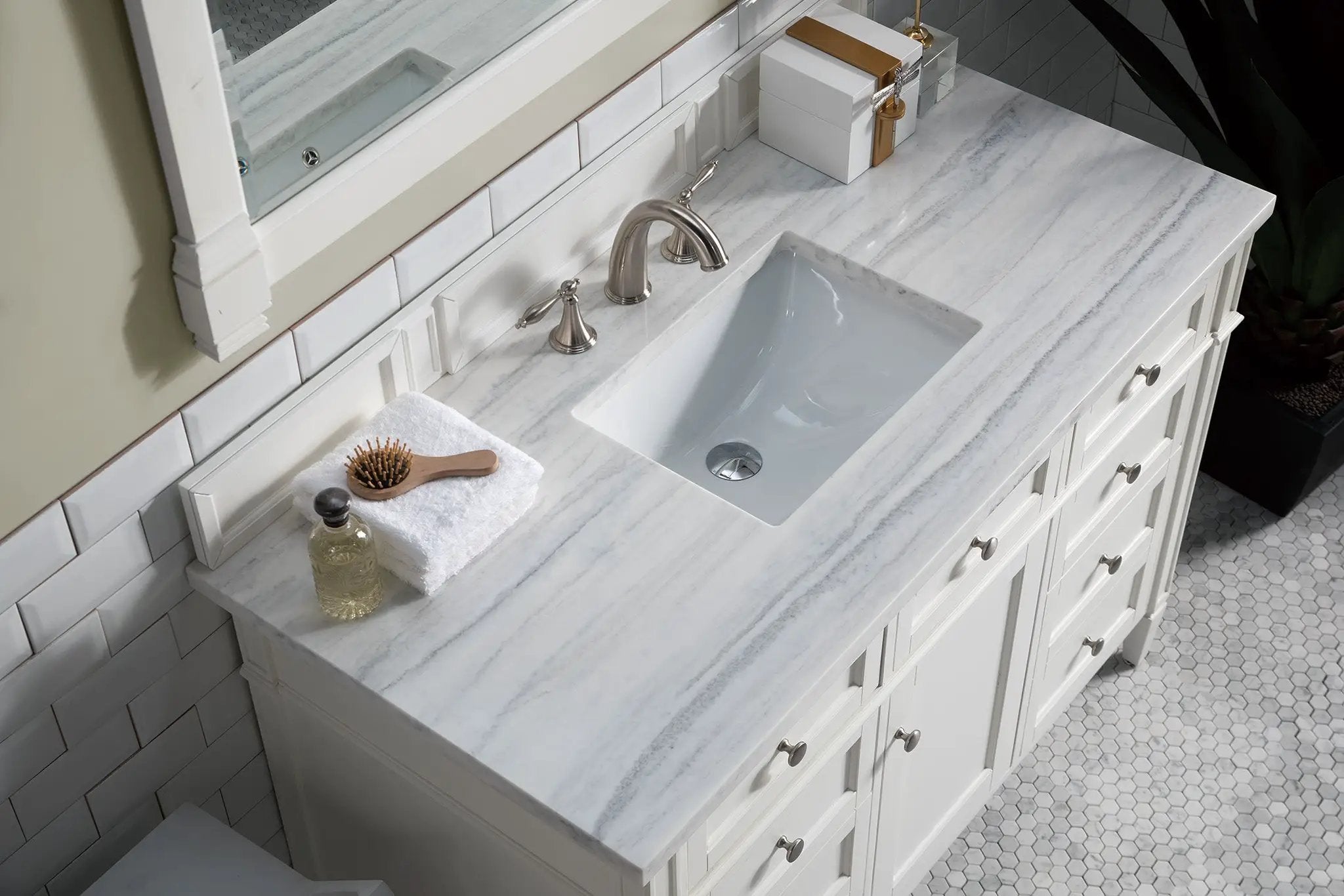 bright white vanity
