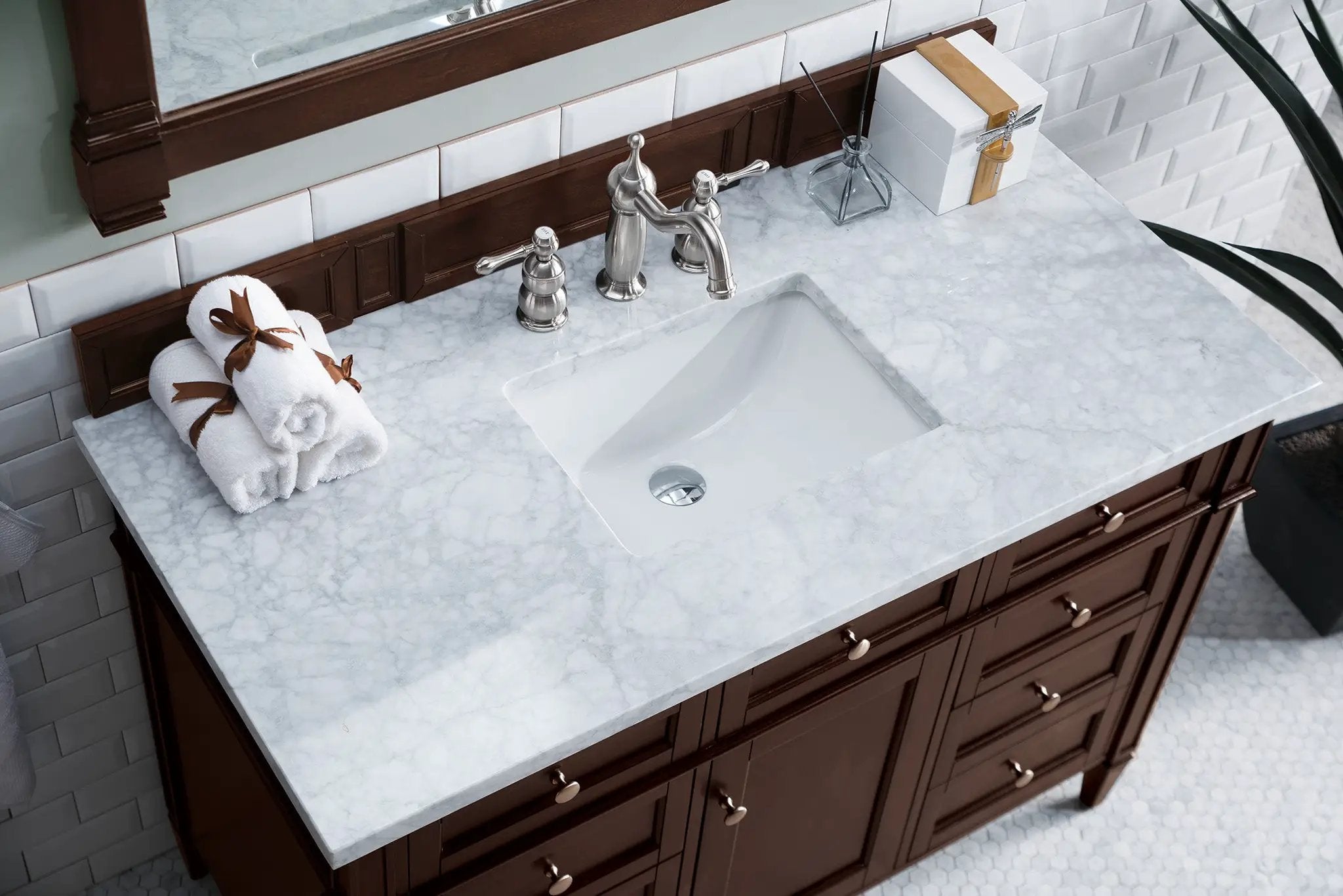 burnished mahogany vanity