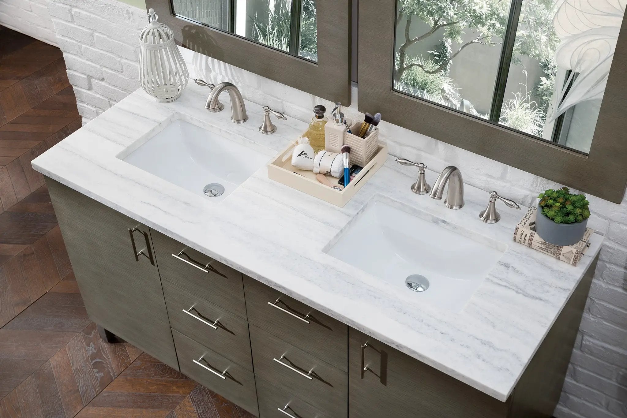 silver oak vanity
