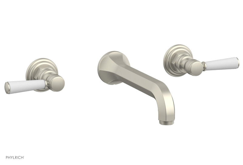Phylrich HEX TRADITIONAL Wall Tub Set - Satin White Lever Handles