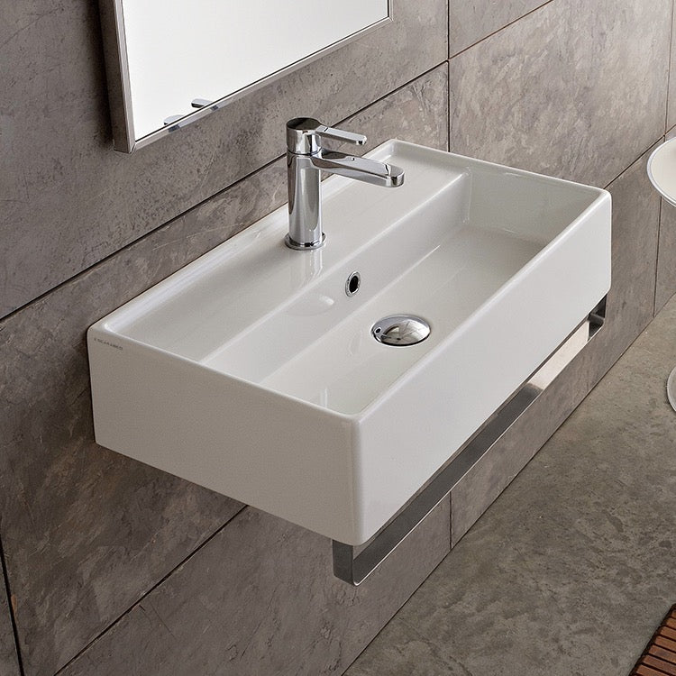 Nameeks Scarabeo 16-1/9" Ceramic Wall Mount Bathroom Sink - Includes Overflow