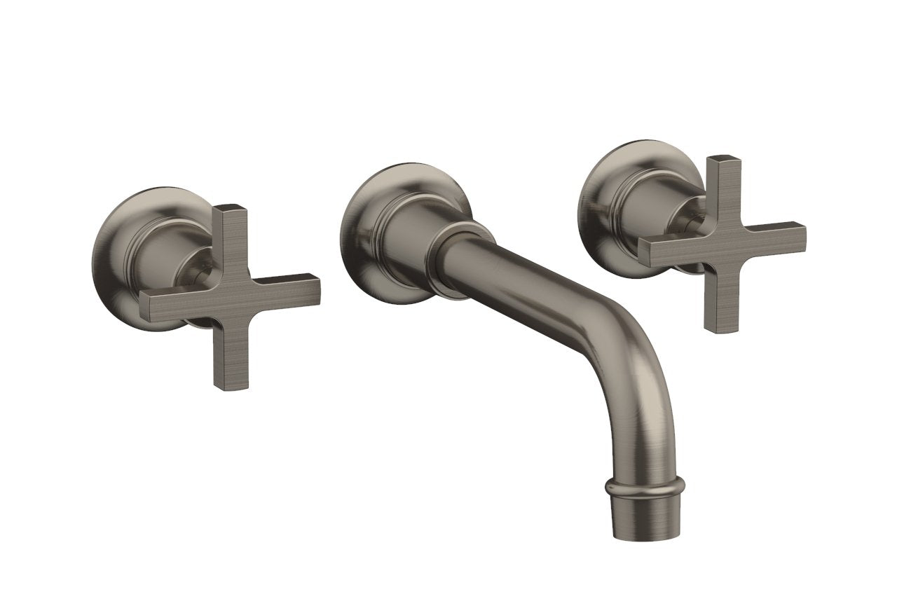 Phylrich HEX MODERN Wall Lavatory Set 8 1/4" Spout - Cross Handles