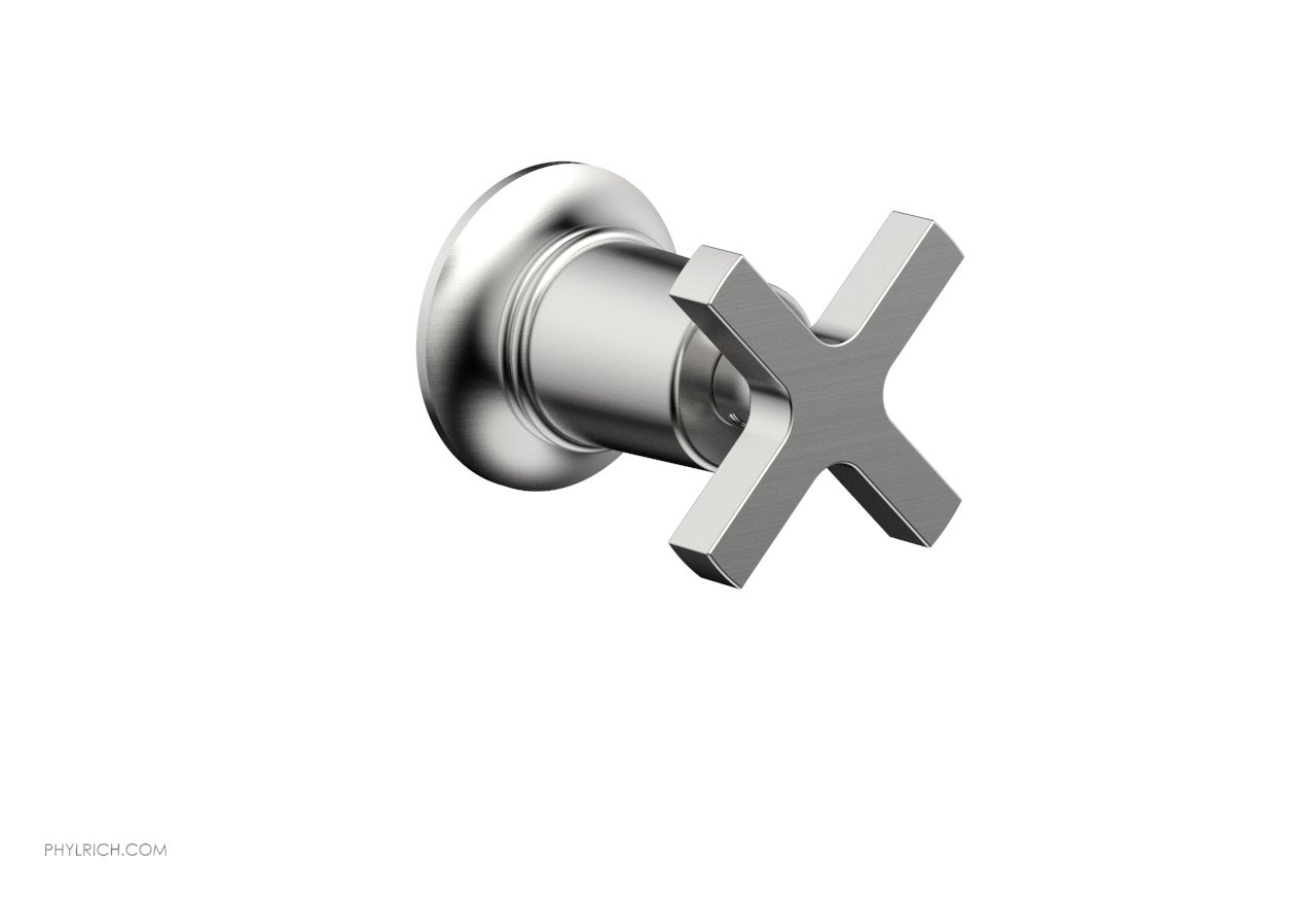 Phylrich HEX MODERN Volume Control/Diverter Trim - Cross Handle