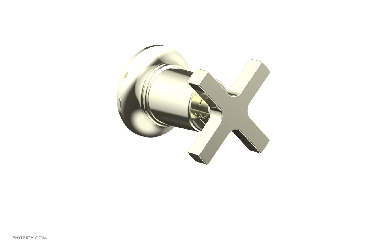 Phylrich HEX MODERN Volume Control/Diverter Trim - Cross Handle