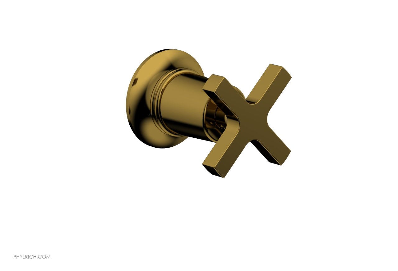 Phylrich HEX MODERN Volume Control/Diverter Trim - Cross Handle