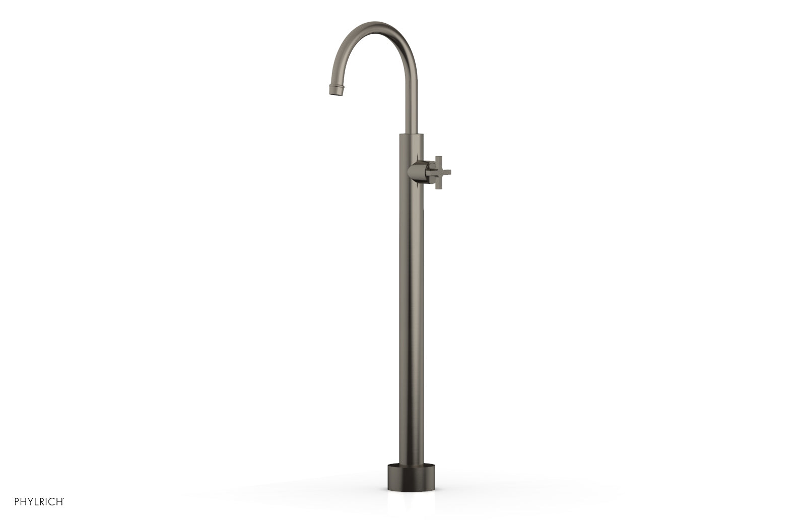 Phylrich HEX MODERN Tall Floor Mount Tub Filler - Cross Handle