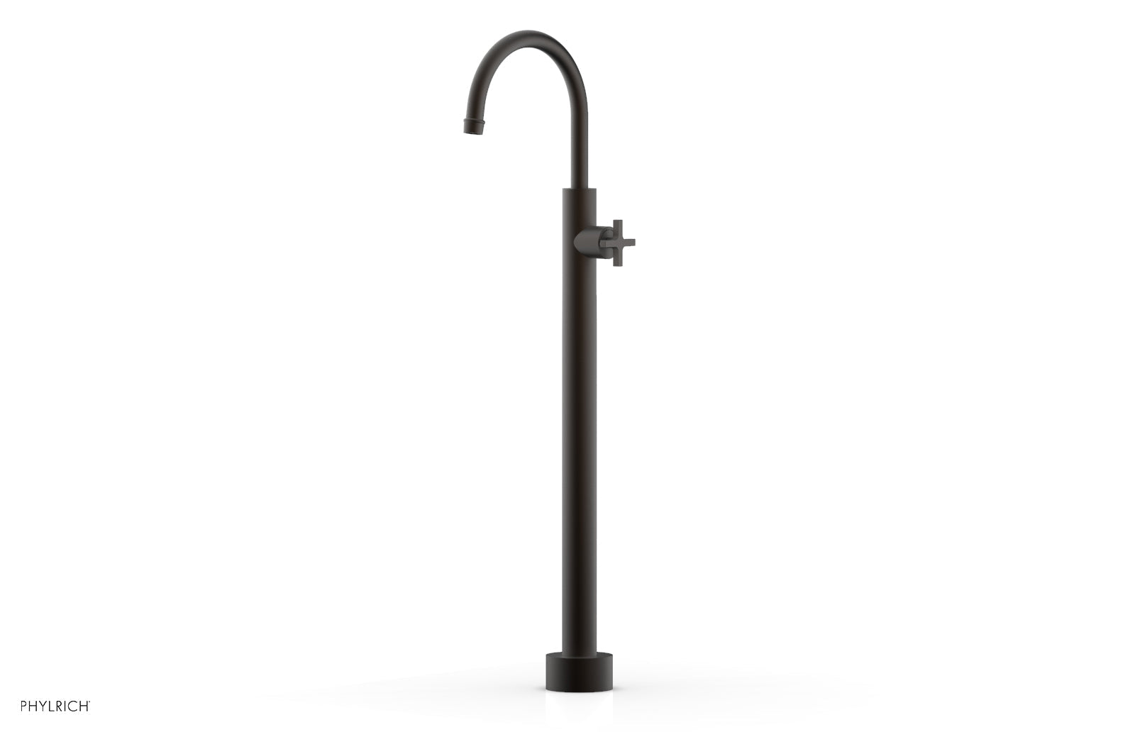 Phylrich HEX MODERN Tall Floor Mount Tub Filler - Cross Handle