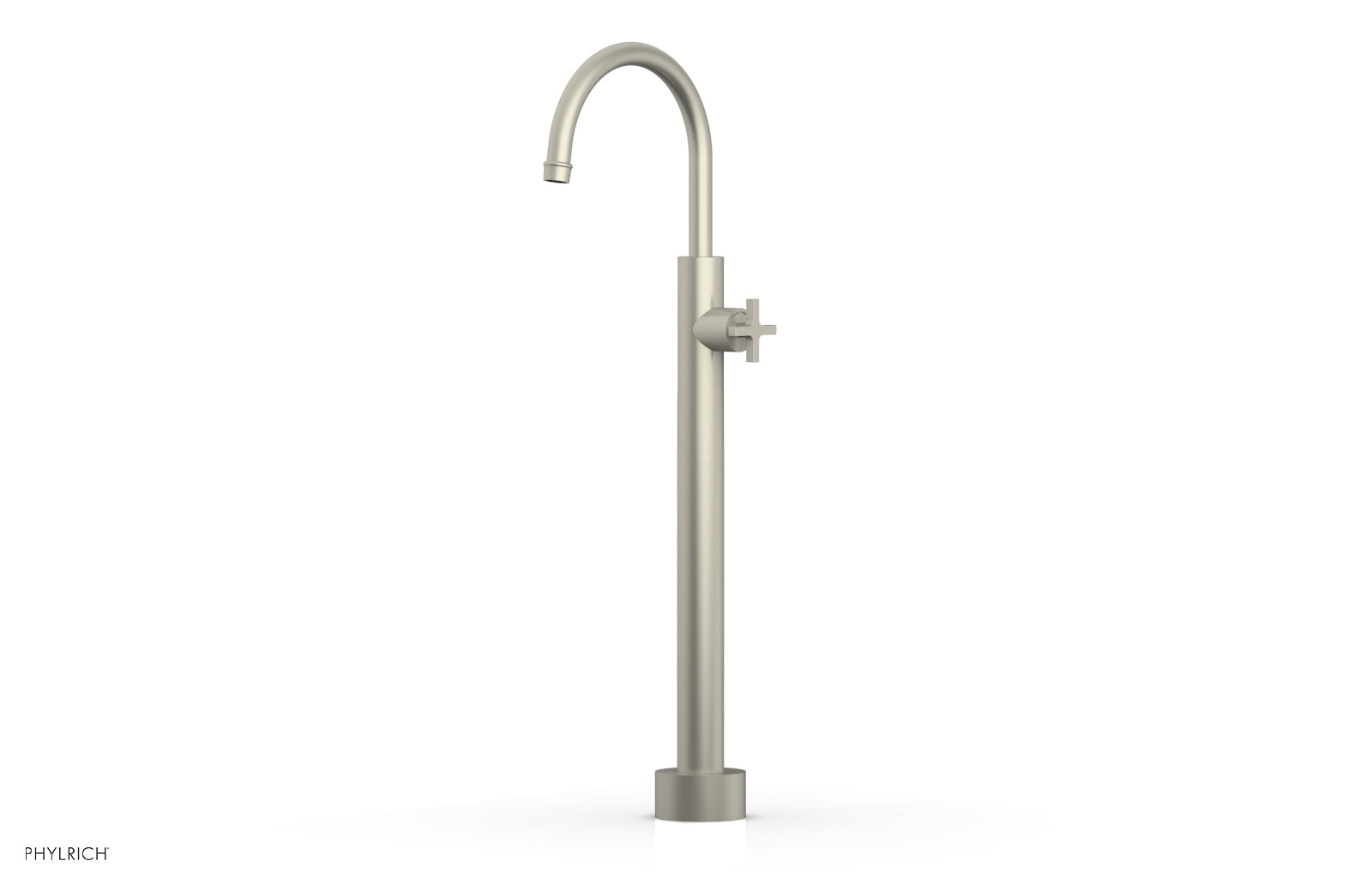 Phylrich HEX MODERN Low Floor Mount Tub Filler - Cross Handle