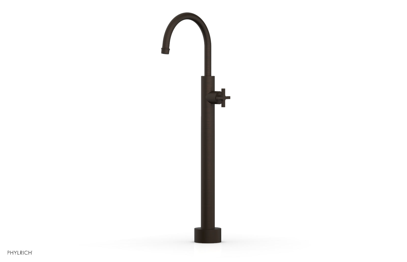 Phylrich HEX MODERN Low Floor Mount Tub Filler - Cross Handle