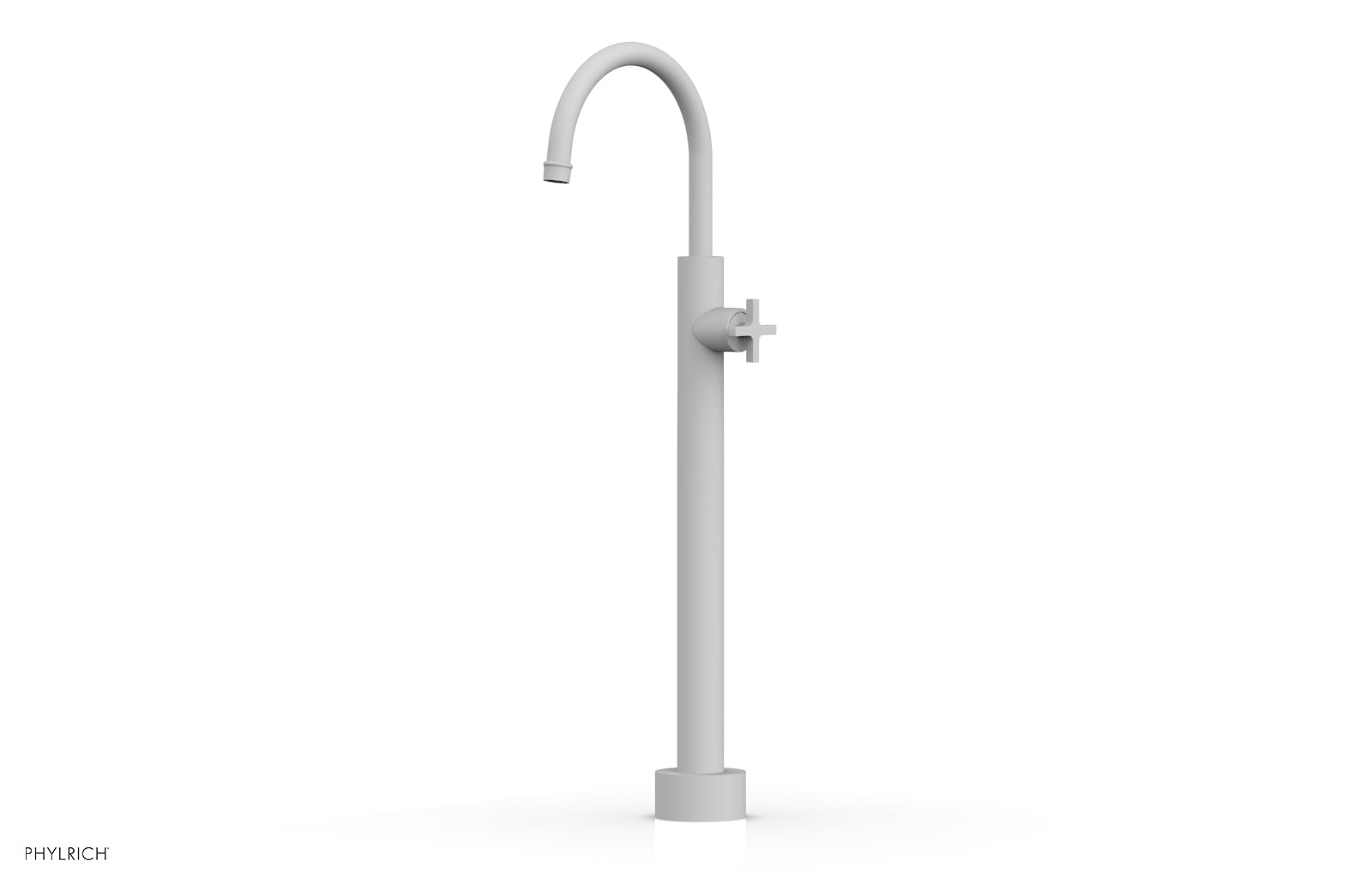 Phylrich HEX MODERN Low Floor Mount Tub Filler - Cross Handle