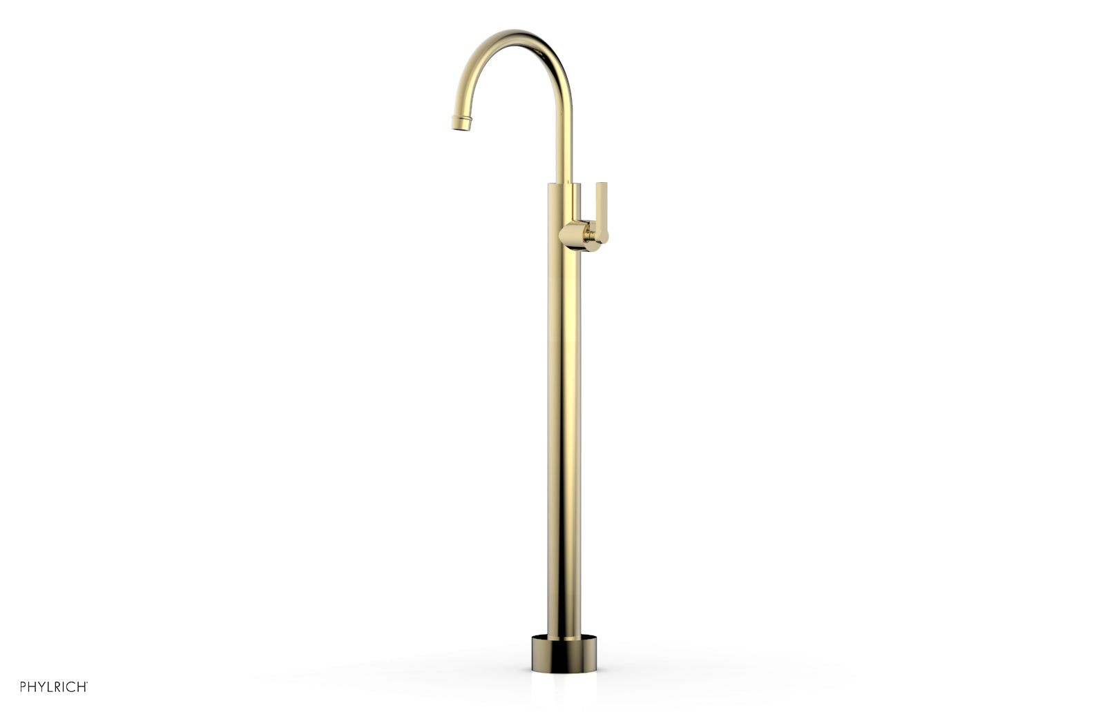 Phylrich HEX MODERN Tall Floor Mount Tub Filler - Lever Handle