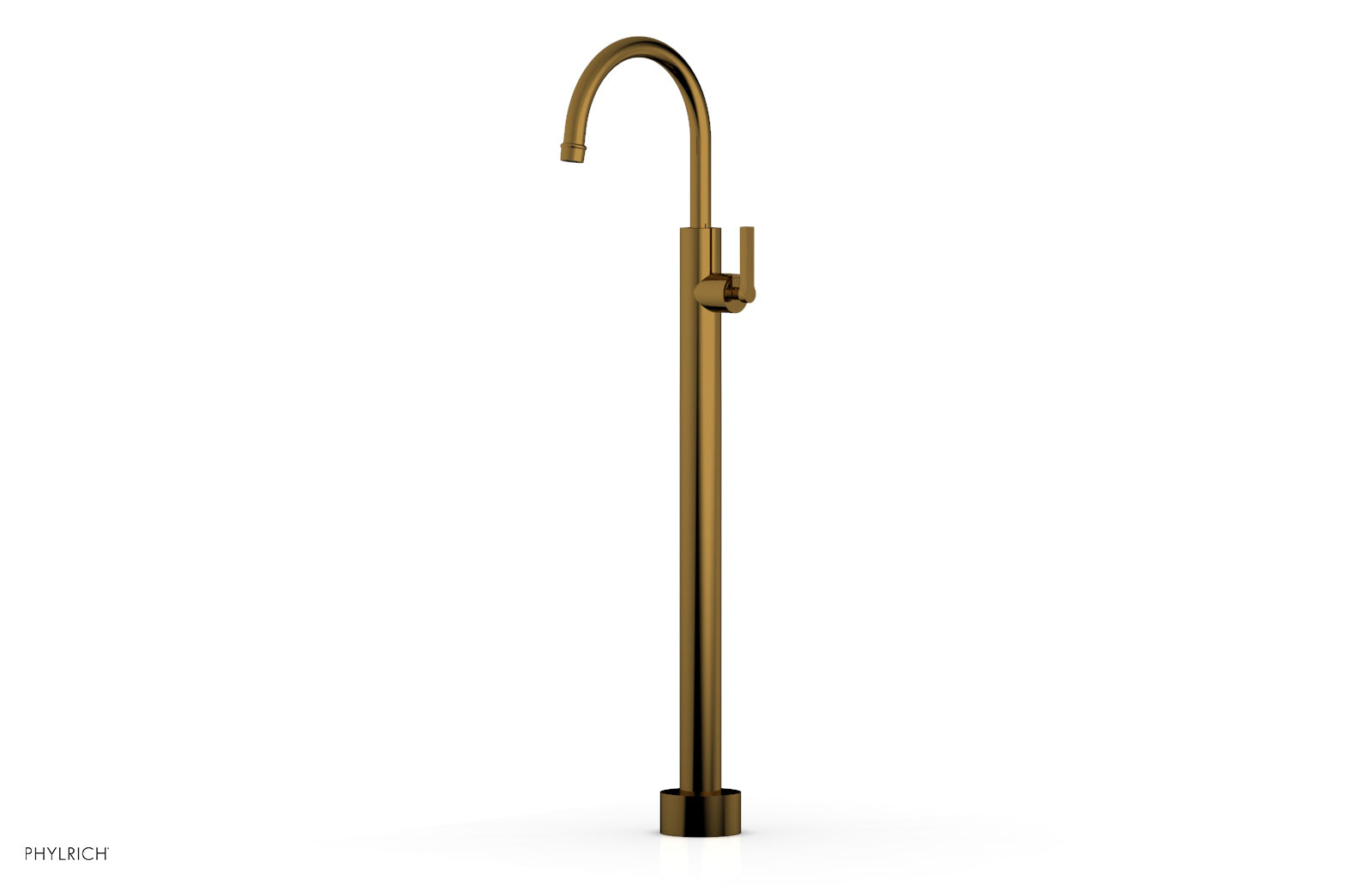 Phylrich HEX MODERN Tall Floor Mount Tub Filler - Lever Handle