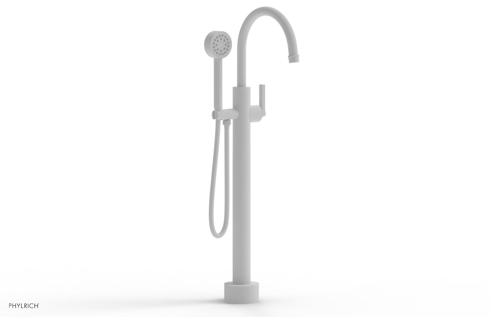 Phylrich HEX MODERN Low Floor Mount Tub Filler - Lever Handle with Hand Shower