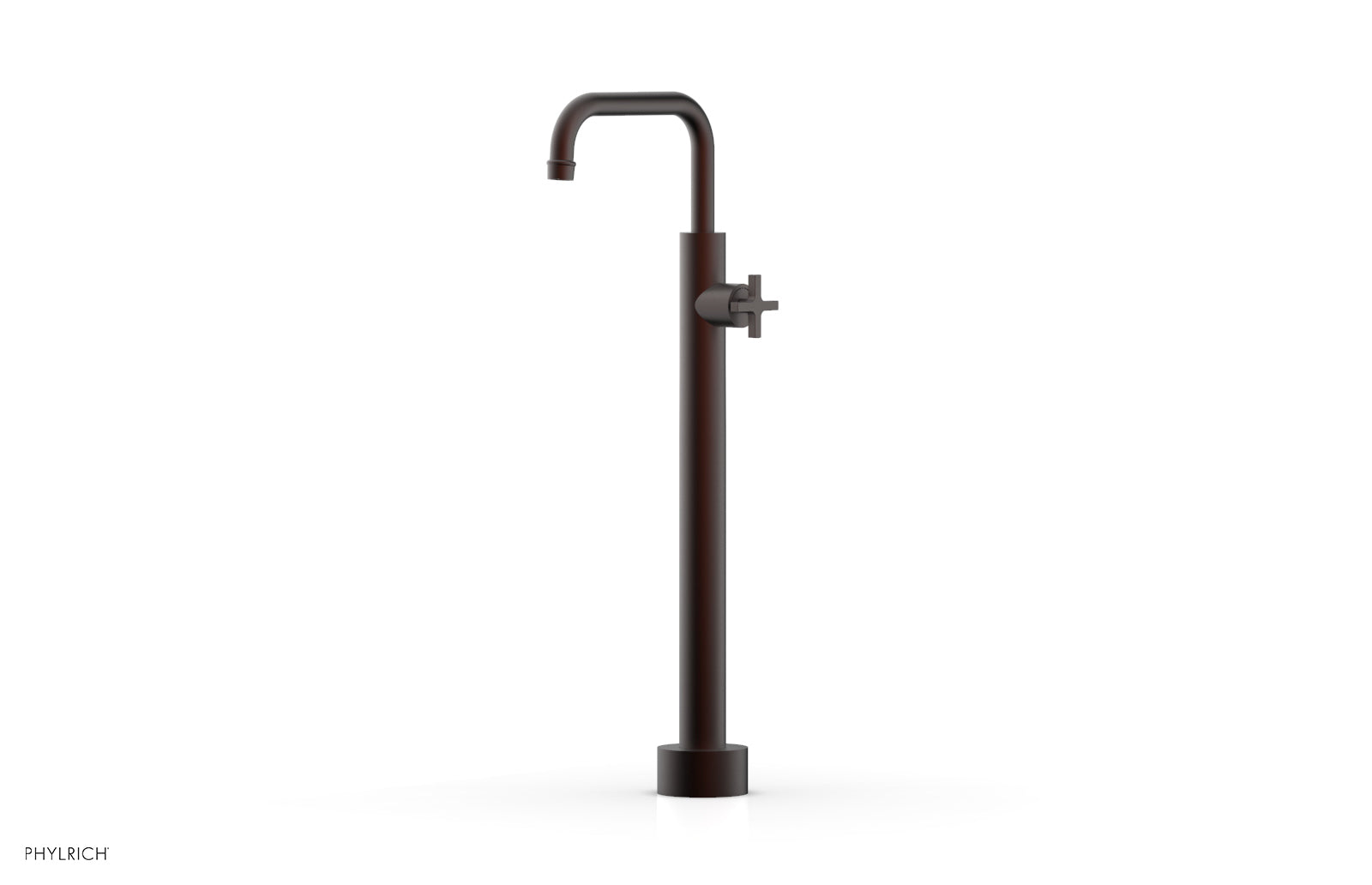 Phylrich HEX MODERN Low Floor Mount Tub Filler - Cross Handle