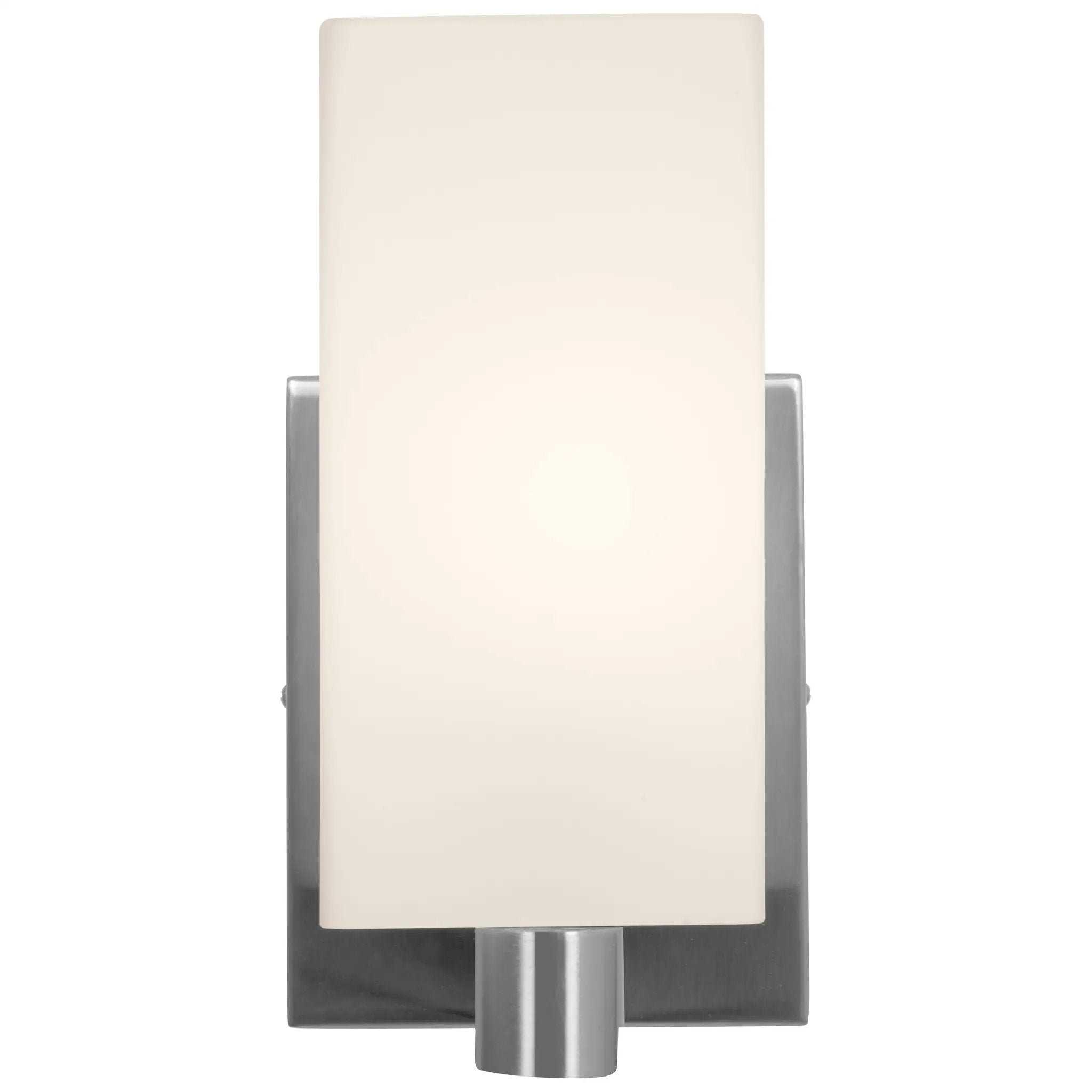 brushed steel 1 light led wall sconce & vanity
